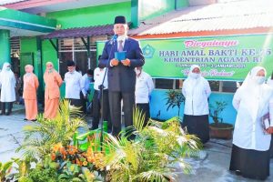 Kemenag Lab. Batu Laksanakan HAB Ke 75 Tahun 2021 Di Halaman MAN Rantauprapat