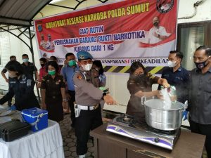 Polda Sumut Musnahkan Barang Bukti Narkoba