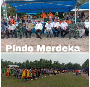 PEMBUKAAN TURNAMEN SEPAK BOLA, SEI SANGGUL, OPEN KADES CUP, 2022, RESMI DI BUKA BAPAK KEPALA DESA SEI SANGGUL, YANG AKAN DILAGA 43 KESEBELASAN DI LAPANGAN CINTA MAKMUR, DUSUN VI DESA SEI SANGGUL,