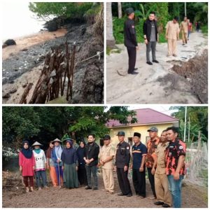 CAMAT RUPAT TINJAU PERDANA ABRASI PANTAI ABUK TELUK TUNGKU DAN SAMBANGI KEHGIATAN IBU IBU PKK SERTA SURPEY KEADAAN JALAN DESA   
