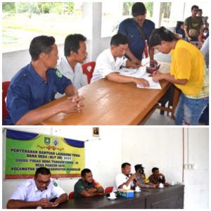 Secara Simbolis Kades Pancur Jaya Kec.Rupat” Hasan Basri,ST Serahkan BLT DD Tahap 4 – 5 dan 6 Tahun 2022, KPM Wajib Membawa Kartu Vaksin