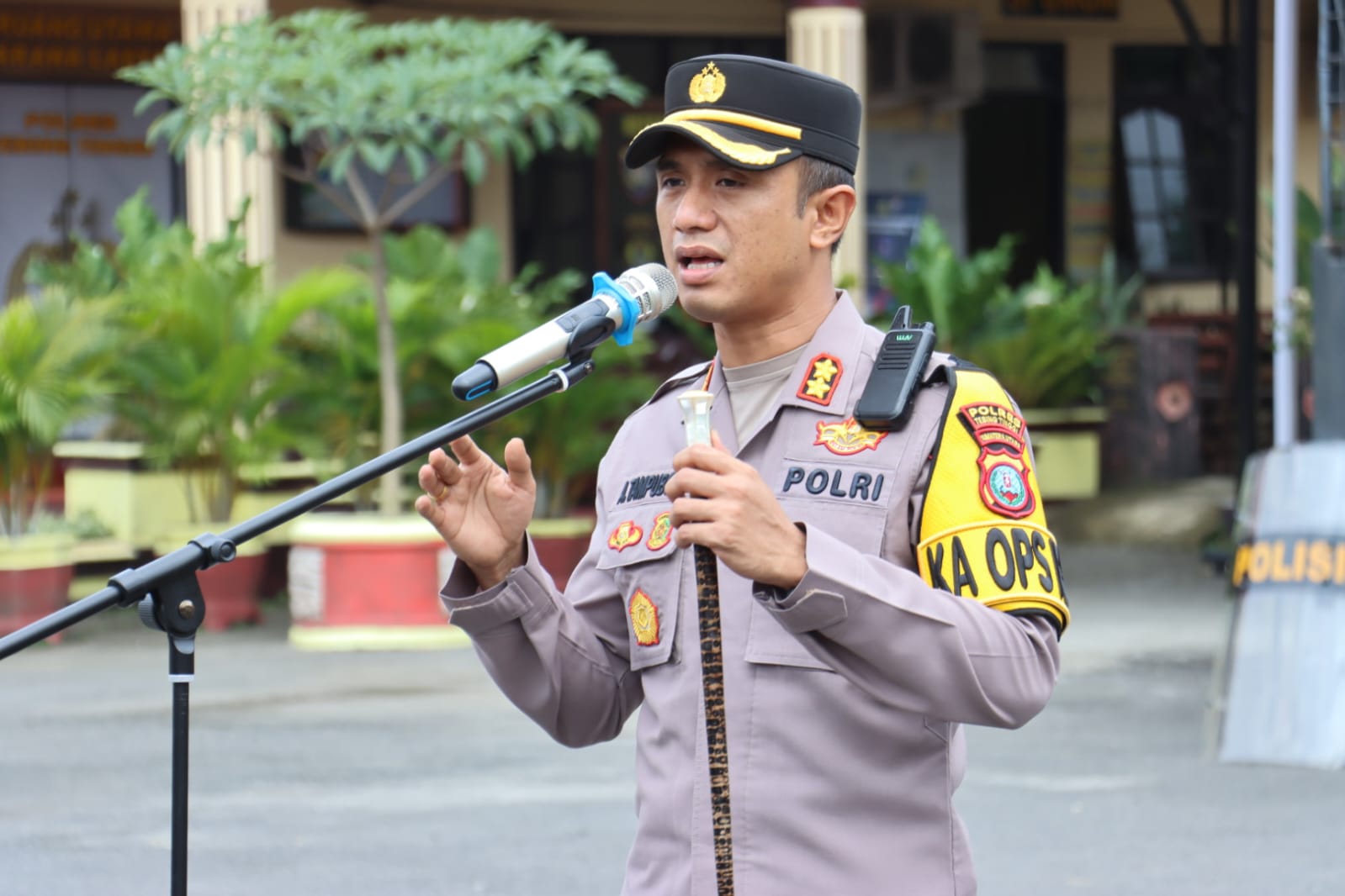 Kapolres Tebing Tinggi AKBP Andreas Tampubolon Cek Kesiapan Pasukan Dalmas